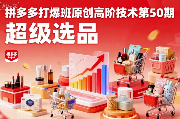拼多多打爆班原创高阶技术第50期，超级选品-校睿铺