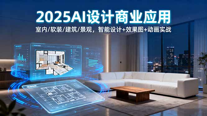2025AI设计商业应用：室内/软装/建筑/景观，智能设计+效果图+动画实战-校睿铺