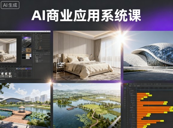 AI商业应用系统课，室内-软装-建筑-景观，智能设计+效果图+动画画实战-校睿铺