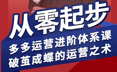 拼多多运营进阶系统课，从零起步，多多运营进阶体系课，破茧成蝶的运营之术(更新9月)-校睿铺