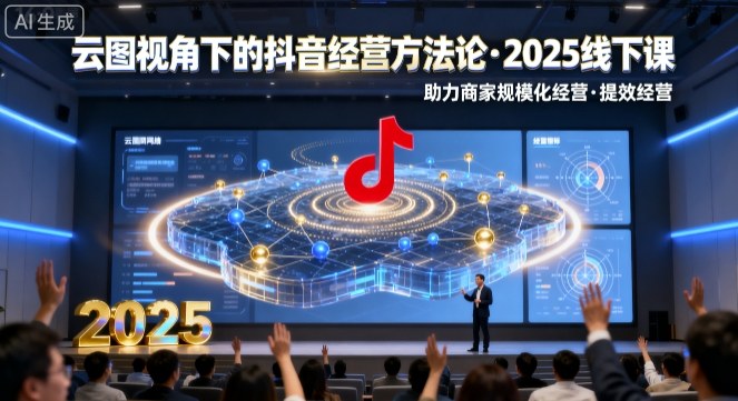 云图视角下的抖音经营方法论，2025线下课，助力商家规模化经营，提效经营(录音+字幕)-校睿铺