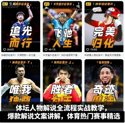体坛人物解说全流程实战教学，爆款解说文案讲解，体育热门赛事精选-校睿铺