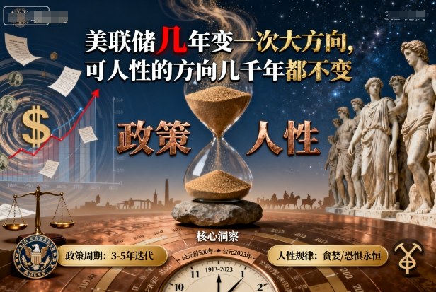 付费文章：美联储几年变一次大方向，可人性的方向几千年都不变-校睿铺