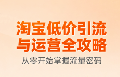 淘宝低价引流与运营全攻略(更新9月)-校睿铺