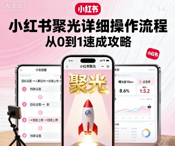 小红书聚光详细操作流程，小红书聚光从0到1速成攻略-校睿铺