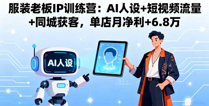 服装老板IP训练营：AI人设+短视频流量+同城获客，单店月净利+6.8万-校睿铺
