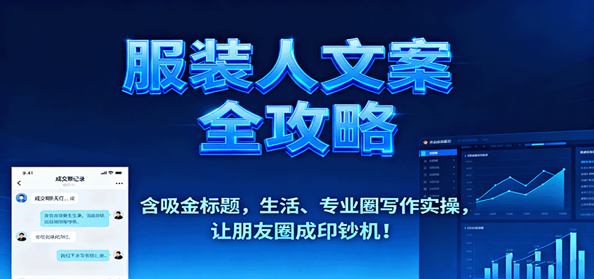 服装人文案全攻略，含吸金标题，生活、专业圈写作实操，让朋友圈成印钞机！-校睿铺