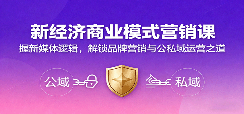 新经济商业模式营销课，握新媒体逻辑，解锁品牌营销与公私域运营之道-校睿铺