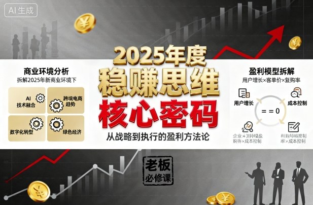 2025年度稳賺思维老板创业营，拆解2025年新商业环境下，企业实现持续盈利的核心密码-校睿铺