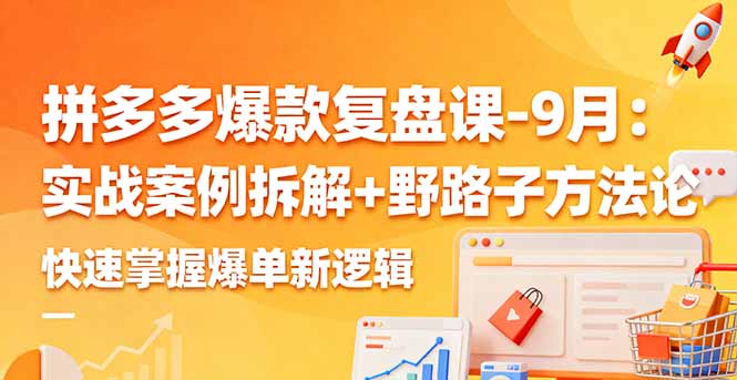 拼多多爆款复盘课-9月：实战案例拆解+野路子方法论，快速掌握爆单新逻辑-校睿铺