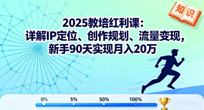 2025教培红利课：详解IP定位、创作规划、流量变现，新手90天实现月入20万-校睿铺