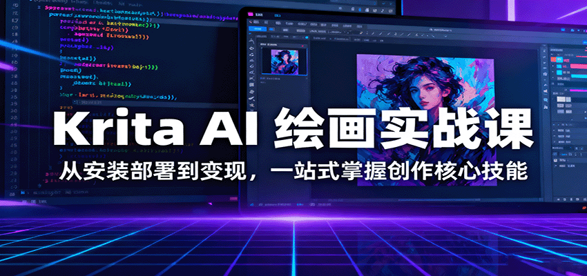Krita AI 绘画实战课：从安装部署到变现，一站式掌握创作核心技能-校睿铺