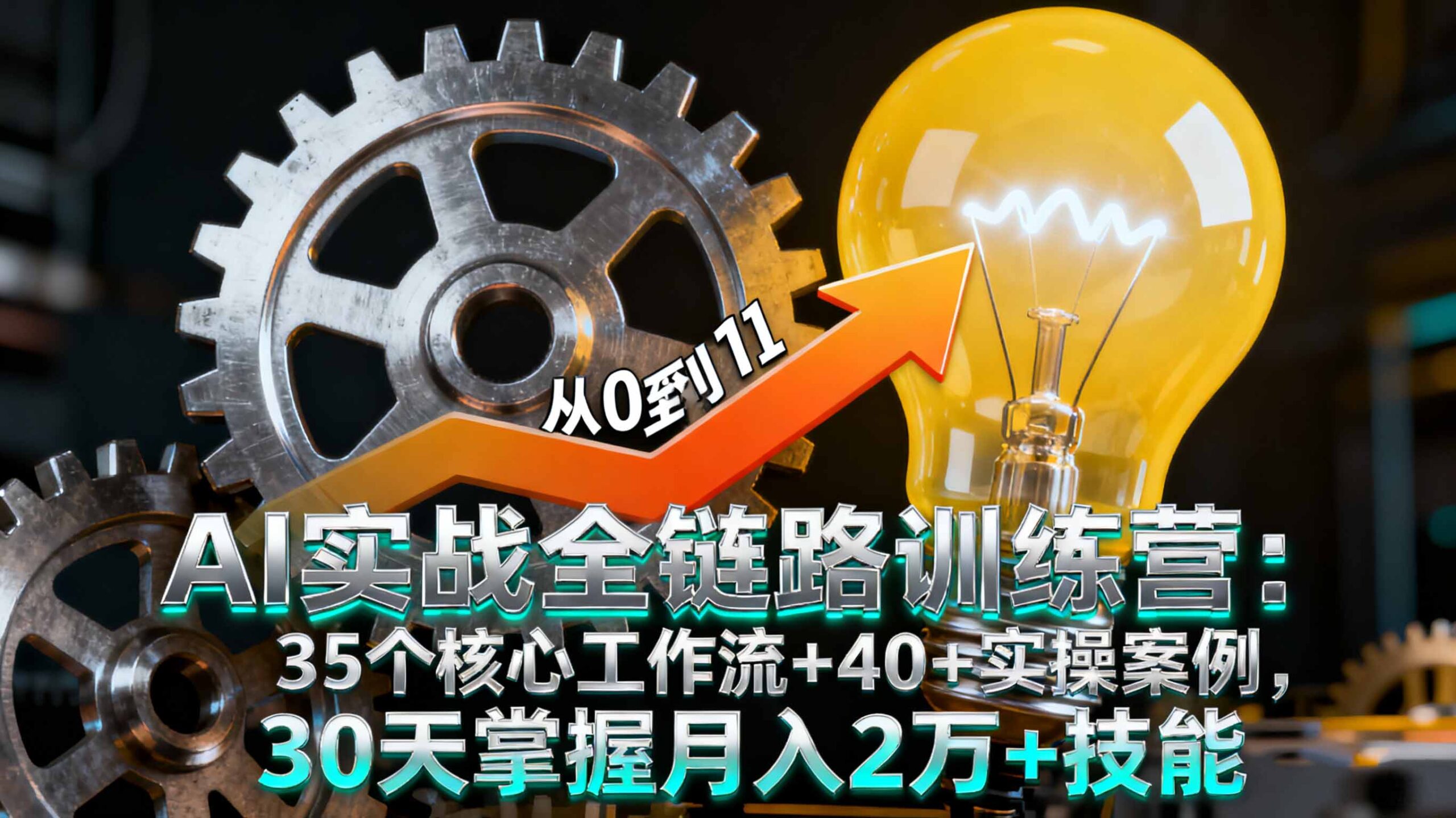 AI实战全链路训练营：35个核心工作流+40+实操案例，30天掌握月入2万+技能-校睿铺