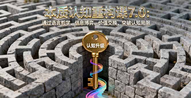 本质认知重构课7.0：通过语言哲学、信息博弈、价值交换，突破认知局限-校睿铺