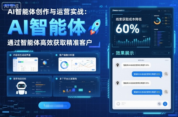 AI智能体创作与运营实战，实体门店通过智能体高效获取精准客户-校睿铺