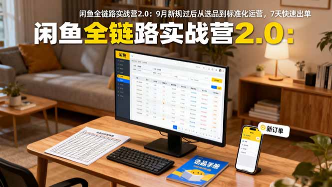 闲鱼全链路实战营2.0：9月新规过后从选品到标准化运营，7天快速出单-校睿铺