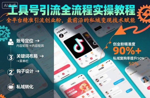 工具号引流全流程保姆级实操教程，全平台精准引流创业粉，最前沿的私域变现技术赋能-校睿铺