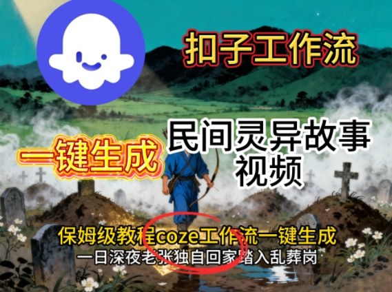 Coze扣子工作流一键生成民间灵异故事视频，保姆级教程搭建教学-校睿铺