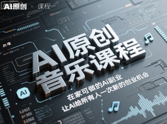 AI原创音乐课程，在家可做的Ai副业，让Ai给所有人一次新的创业机会-校睿铺
