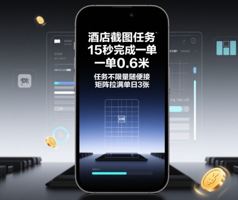 酒店截图任务，15秒完成一单，一单0.6米，任务不限量随便接，矩阵拉满单日3张【揭秘】-校睿铺