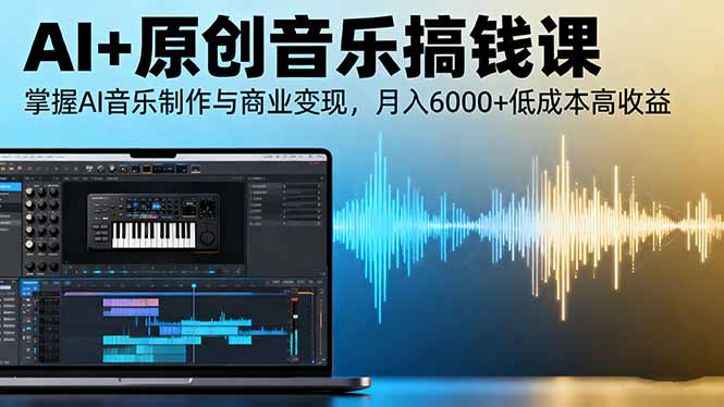 AI+原创音乐搞钱课：掌握AI音乐制作与商业变现，月入6000+低成本高收益-校睿铺