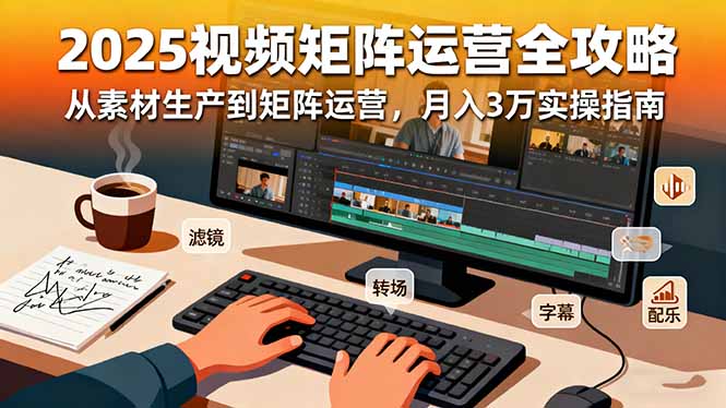 2025短视频矩阵运营全攻略：从素材生产到矩阵运营，月入3万实操指南-校睿铺
