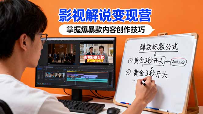 影视解说变现营：通过30+实战案例爆款内容创作技巧，掌握影视解说盈利密码-校睿铺