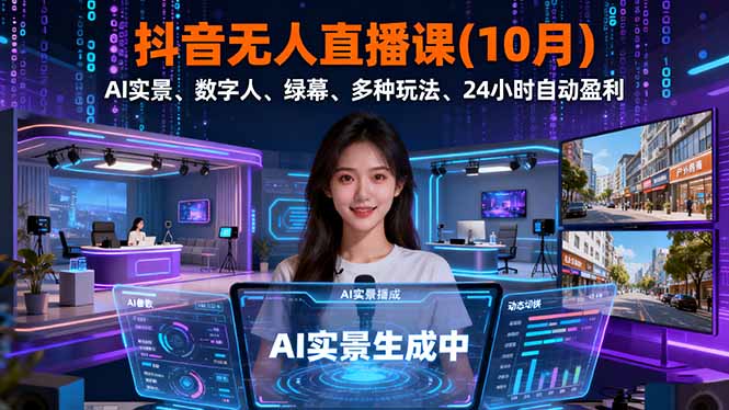 抖音无人直播课(10月-校睿铺