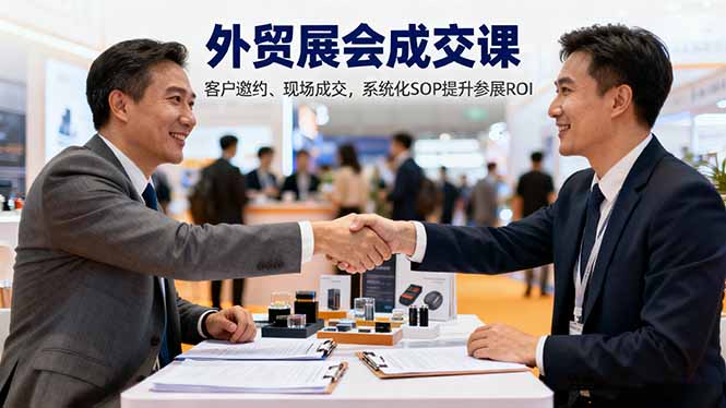 外贸展会成交课，含目标制定、客户邀约、现场成交，系统化SOP提升参展ROI-校睿铺