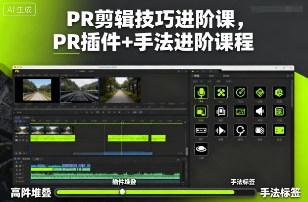 PR剪辑技巧进阶课，PR插件+手法进阶课程-校睿铺