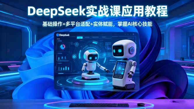 DeepSeek实战课应用教程、基础操作+多平台适配+实体赋能，掌握AI核心技能-校睿铺