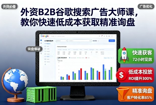 外资B2B谷歌搜索广告大师课，教你快速低成本获取精准询盘-校睿铺