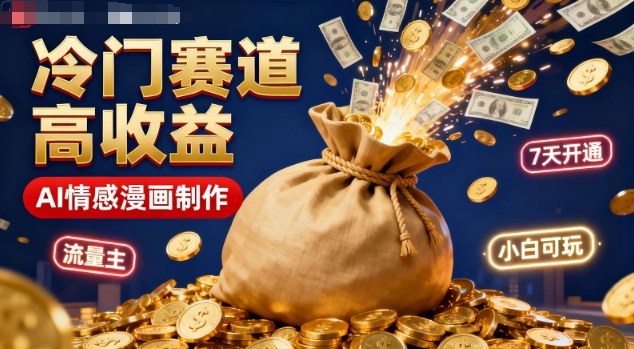 公众号冷门赛道，用AI做情感漫画，7天开通流量主，操作简单，小白可玩-校睿铺