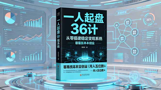 一人起盘36计：从零搭建稳定变现系统，实现低成本创业，月入五位数+-校睿铺