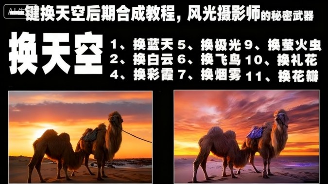 一键换天空后期合成教程，风光摄影师的秘密武器-校睿铺