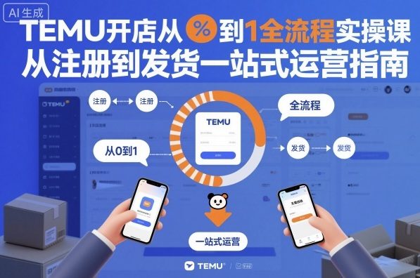 TEMU开店从0到1全流程实操课，从注册到发货一站式运营指南-校睿铺