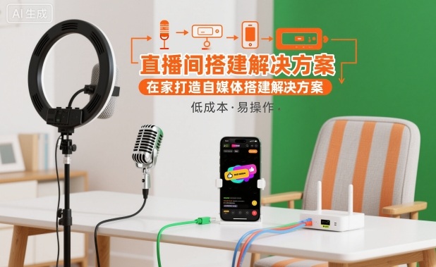 直播间搭建解决方案，在家打造自媒体搭建解决方案-校睿铺