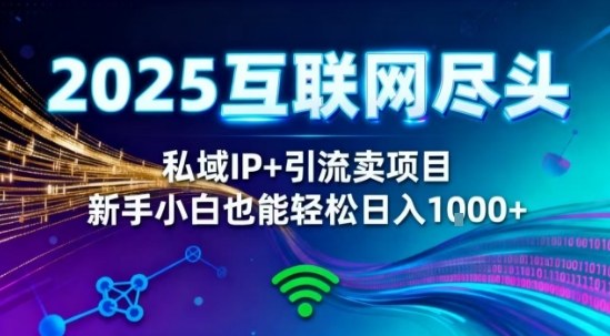 2025网创尽头王炸项目！私域IP+精准引流，新手小白在家躺賺日入1k，零经验也能上手【揭秘】-校睿铺