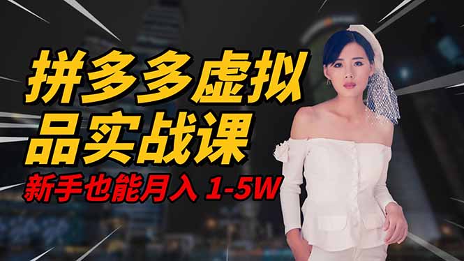 2025 拼多多虚拟品系统实战课，轻资产项目，可矩阵开工作室，新手也能…-校睿铺