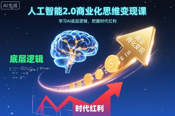 人工智能2.0商业化思维变现课，学习AI底层逻辑，把握时代红利-校睿铺