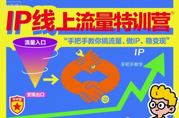 IP线上流量特训营，手把手教你搞流量、做IP、稳变现-校睿铺