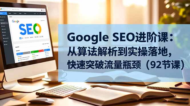 Google SEO进阶课：从算法解析到实操落地，快速突破流量瓶颈(92节课-校睿铺