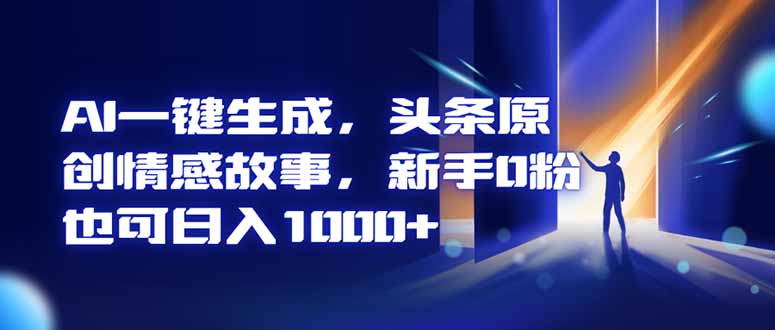 AI一键生成，头条原创情感故事，新手0粉也可日入1000+-校睿铺