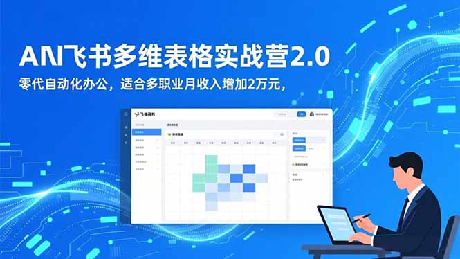 AI+飞书多维表格实战营2.0：零代码自动化办公，适合多职业月收入增加2万元-校睿铺