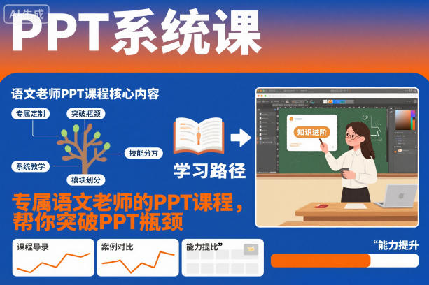 PPT系统课，专属语文老师的PPT课程，帮你突破PPT瓶颈-校睿铺