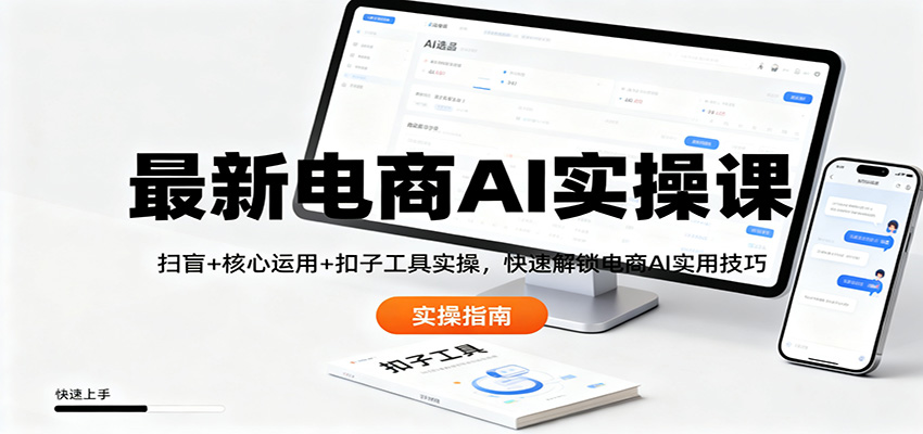 最新电商AI实操课：扫盲+核心运用+扣子工具实操，快速解锁电商AI实用技巧-校睿铺