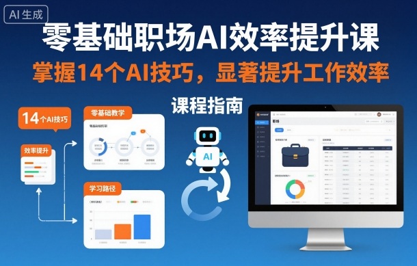 零基础职场AI效率提升课，掌握14个AI技巧，显著提升工作效率-校睿铺