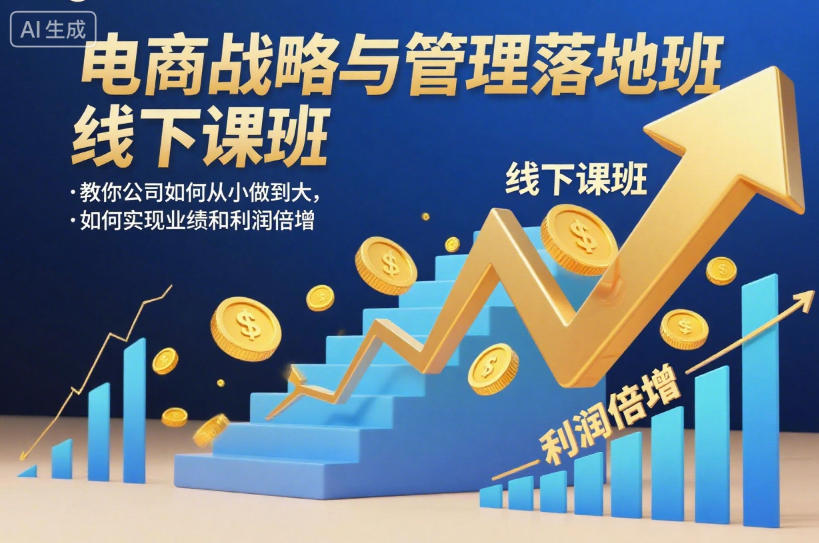 电商战略与管理落地班线下课，教你公司如何从小做到大，如何实现业绩和利润倍增【录音】-校睿铺