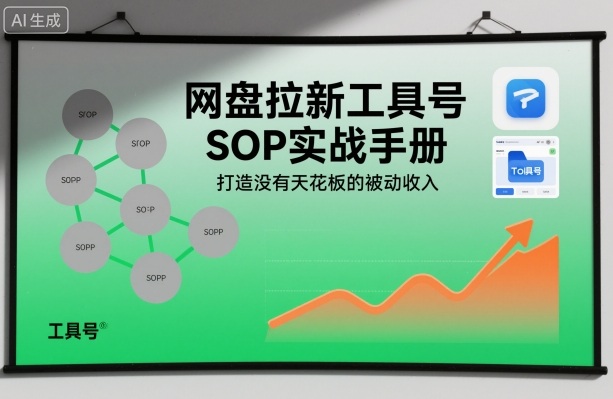 网盘拉新工具号SOP实战手册，打造没有天花板的被动收入-校睿铺