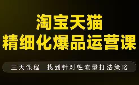 猫课子幽·淘宝天猫精细化爆品运营【音频+字幕+文档】(9月12-14杭州线下课)-校睿铺